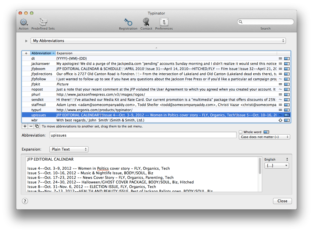Typinator Screen Shot